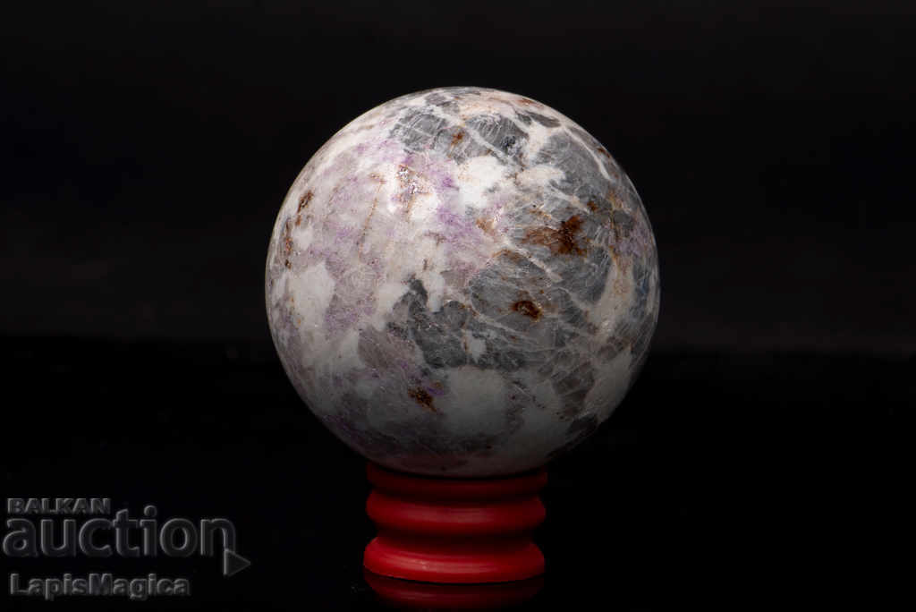 Fluorescent hackmanite sphere 65mm with price 135.00 BGN | € 69.02 Fluorescent hackmanite sphere 65mm with price 135.00 BGN | € 69.02