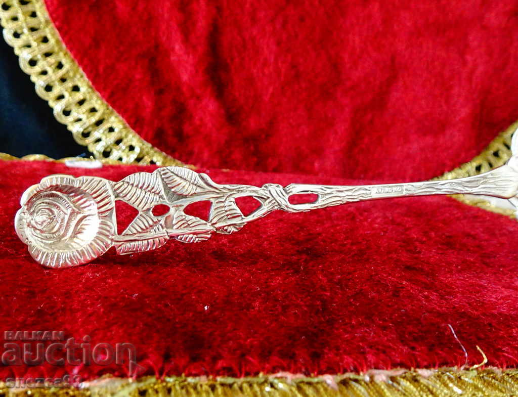 Spatula placata cu argint Antiko, trandafiri, baroc. - 6