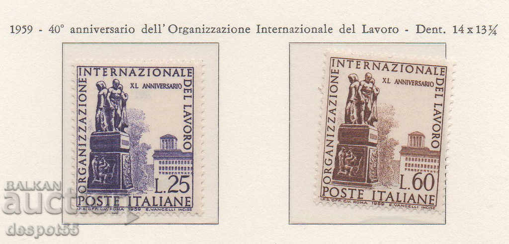 1959. Италия. 40 годишнина на ILO (МОТ).
