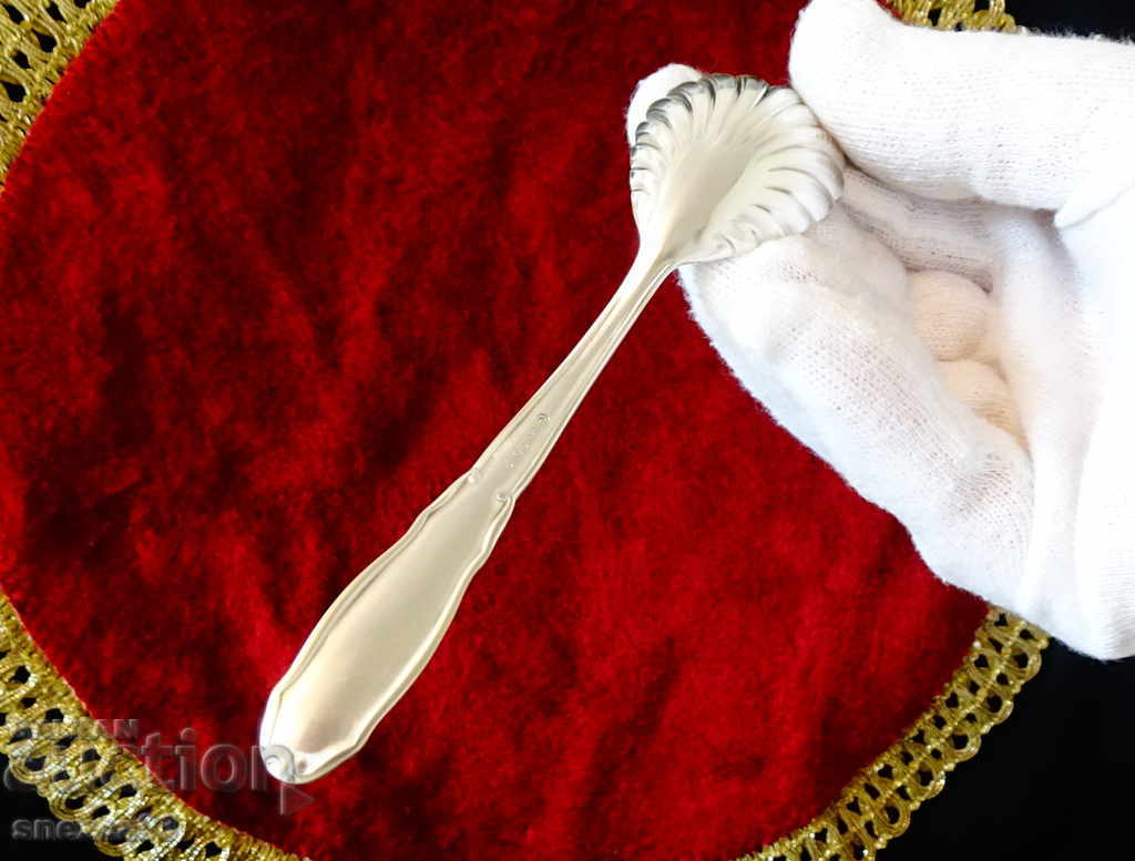 German silver-plated sugar spoon, mussel. - 7 German silver-plated sugar spoon, mussel. - 7