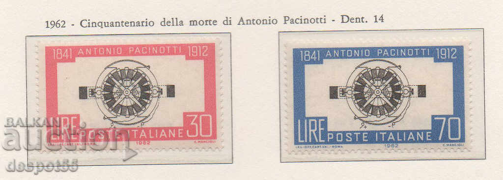 1962. Italia. 50 de ani de la moartea lui Pacinoti.