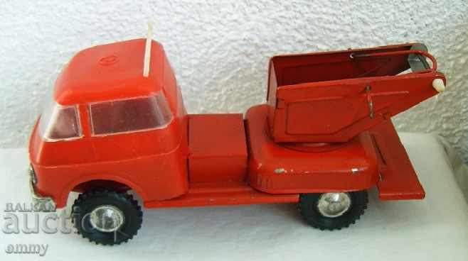 Truck old model fire truck without ladder, metal and plastic
