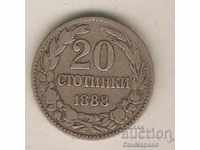 + Bulgaria 20 stotinki 1888