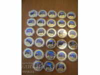 Complete set of GOLD-PLATED medals 28 "Capitals of Europe". With UK