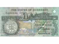 1 pound 1991, Guernsey (low serial number)
