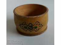 OLD PYROGRAPHED SALTWOOD WOOD SPICES TRAY SALT