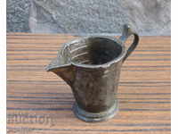 Kingdom of Bulgaria ancient tin jug measure for alcohol