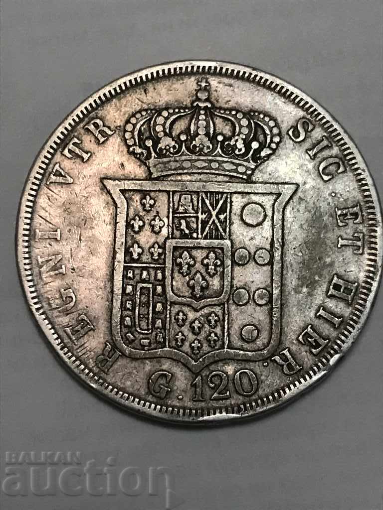 Italy Naples and Sicily 120 grains 1 piastre 1842 silver