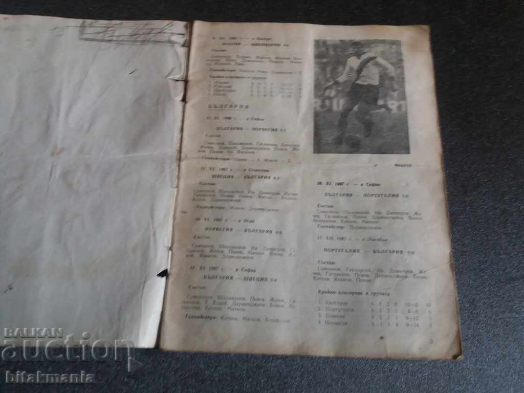 Auction Old football program - Bulgaria - Italy Auction Old football program - Bulgaria - Italy