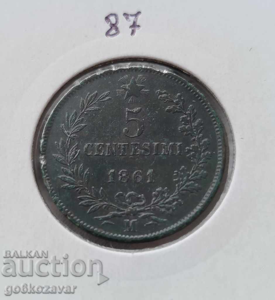 Italia 5 Centizimi 1861 Rar.