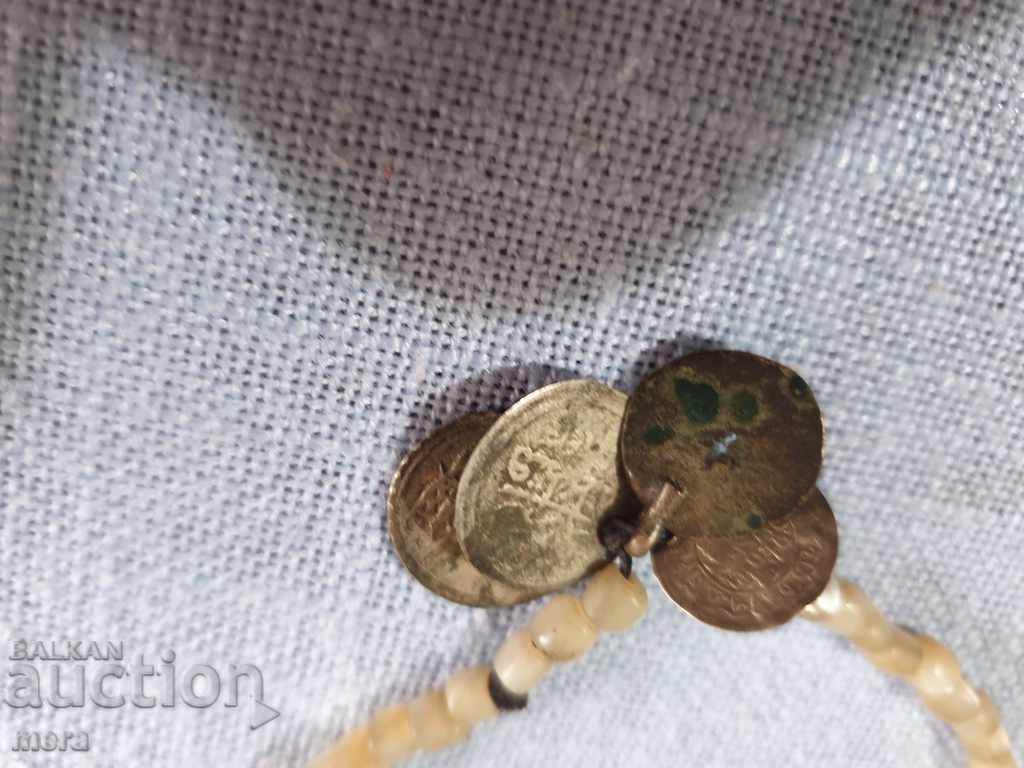 Pearl bracelet with 4 silver coins with price 32.00 BGN | € 16.36 Pearl bracelet with 4 silver coins with price 32.00 BGN | € 16.36