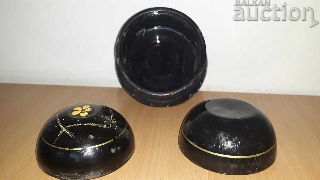 antique Japanese painted wooden jewelry box - 5