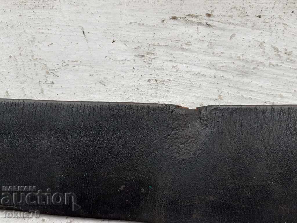 Soviet naval leather belt with bronze buckle - 6 Soviet naval leather belt with bronze buckle - 6