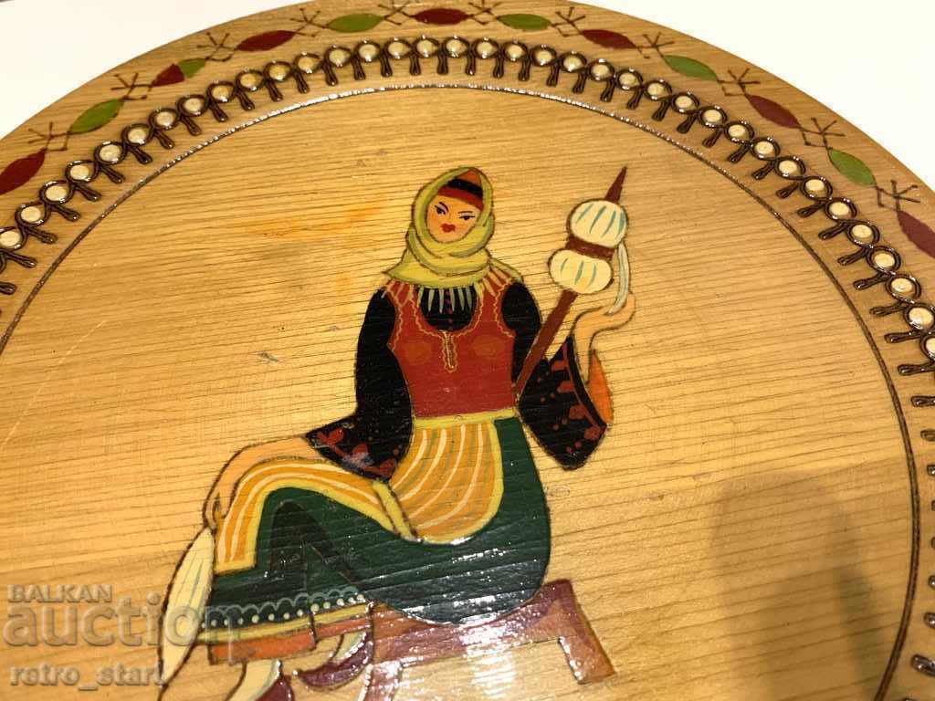 Old decorative painted plate, with price 5.00 BGN | € 2.56 Old decorative painted plate, with price 5.00 BGN | € 2.56