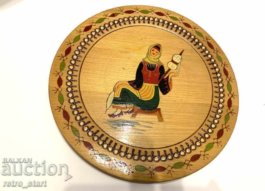 Old decorative painted plate,