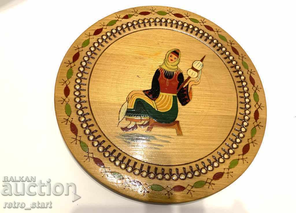 Old decorative painted plate, Old decorative painted plate,