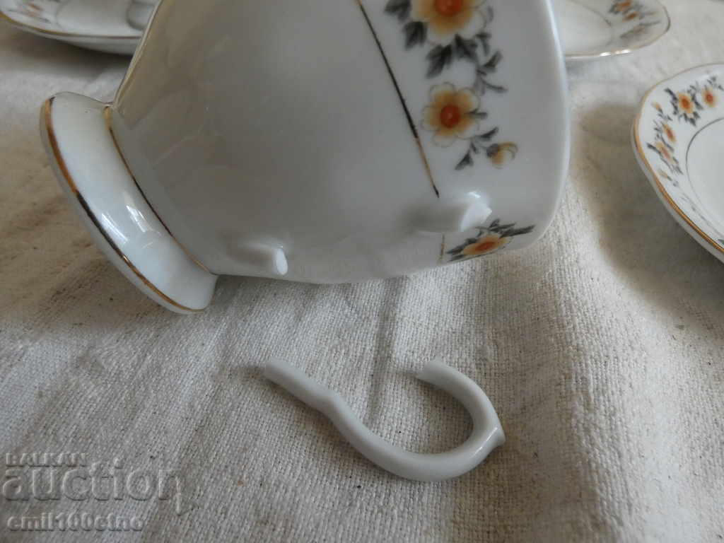 Tea set 5 cups china China beautiful floral decoration with price 15.00 BGN | € 7.67