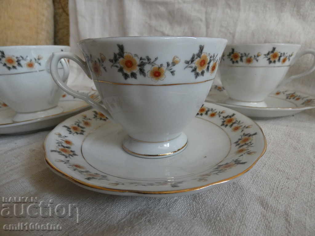 Delivery of Tea set 5 cups china China beautiful floral decoration