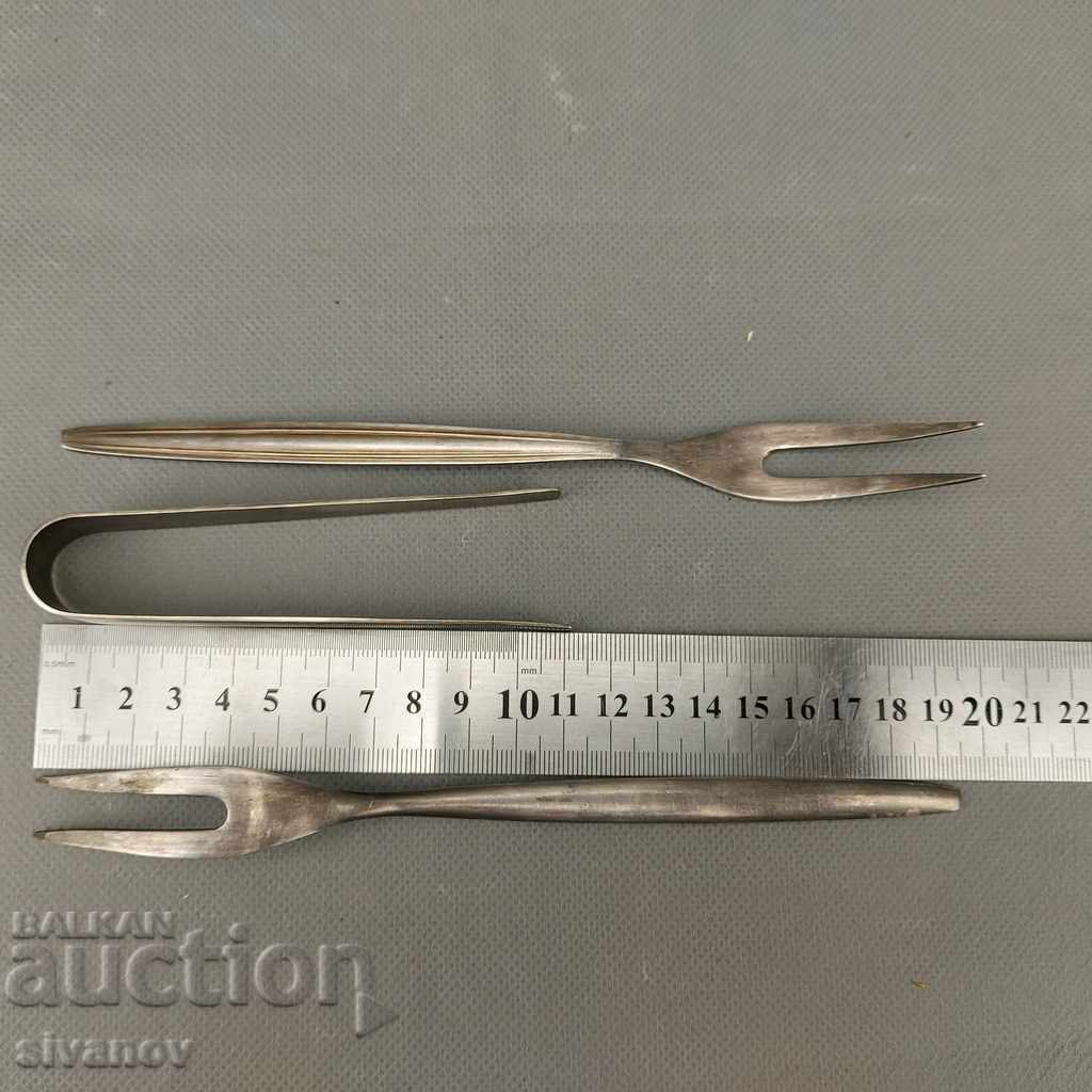 An interesting set of two silver-plated forks and a pinch №0280 - 6 An interesting set of two silver-plated forks and a pinch №0280 - 6