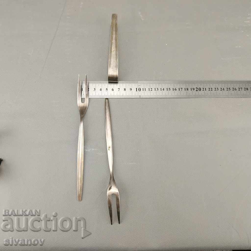 An interesting set of two silver-plated forks and a pinch №0280 - 7 An interesting set of two silver-plated forks and a pinch №0280 - 7