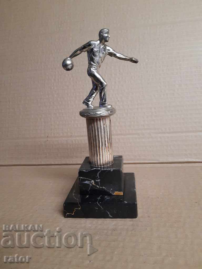 Old sports cup - bowling, Germany. Figurine