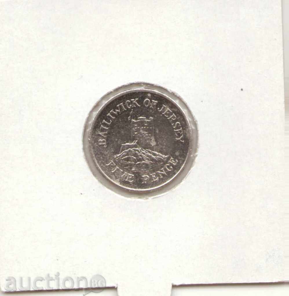 ++Jersey-5 Pence-2008-KM# 105-Elizabeth II 4ο πορτρέτο