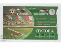Футболен билет България-Люксембург 2007