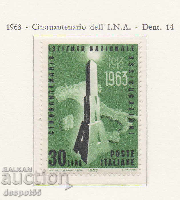 1963. Италия. 50 год.на Националния осигурителен институт.