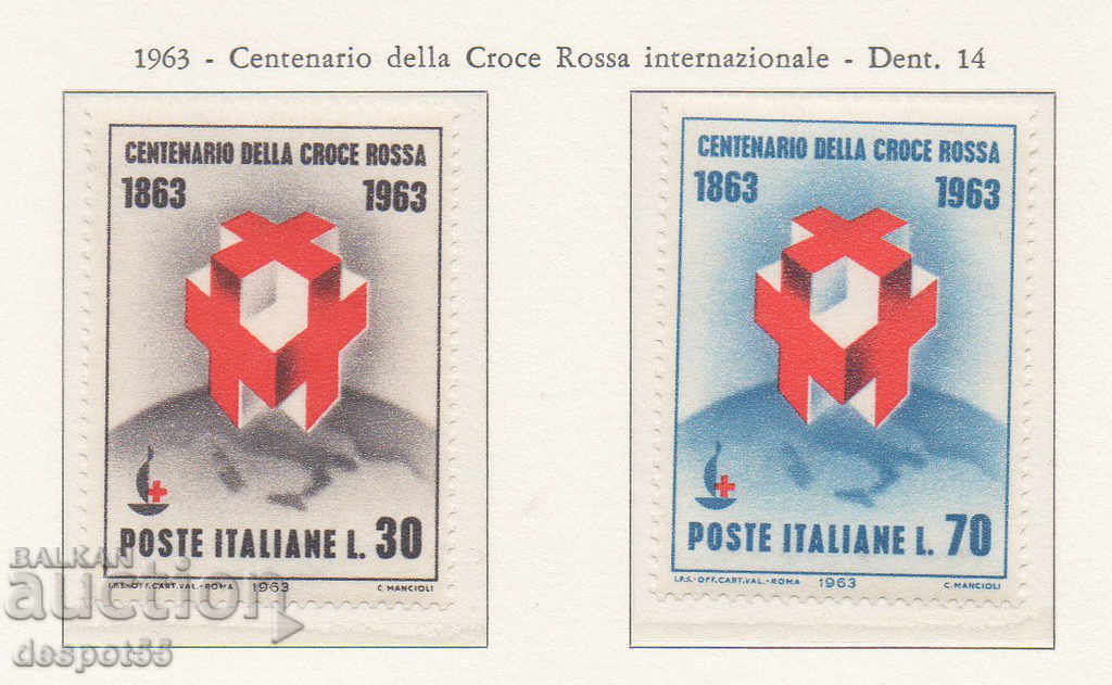1963. Italy. 100 years of the International Red Cross.