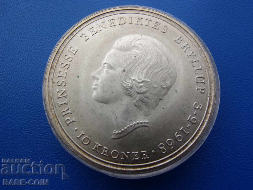 RS (36) Denmark - 10 kroner 1968 - excellently preserved silver coin