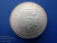 RS(36) Дания- 10 крони 1972-отлично запазена-сребърна монета