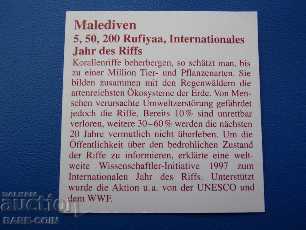 Livrarea RS (36) Maldive-5 rufii 1998- monedă lucioasă mat-colorată manual Livrarea RS (36) Maldive-5 rufii 1998- monedă lucioasă mat-colorată manual