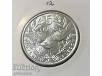 New Caledonia 5 Francs 2014 UNC