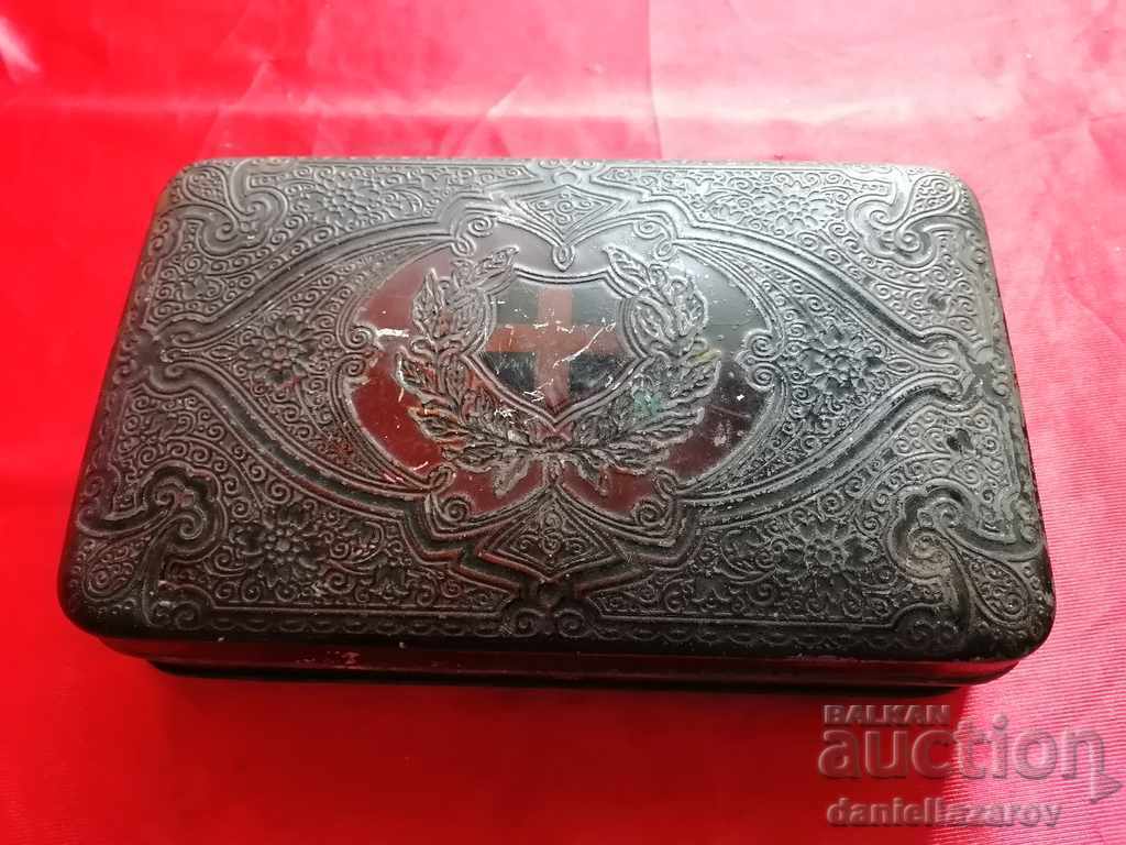 1896 tablă veche germană, cutie metalică
