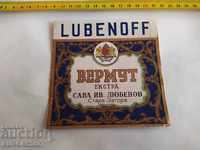 Eticheta veche, „Vermut”, S. Lyubenov, St. Zagora