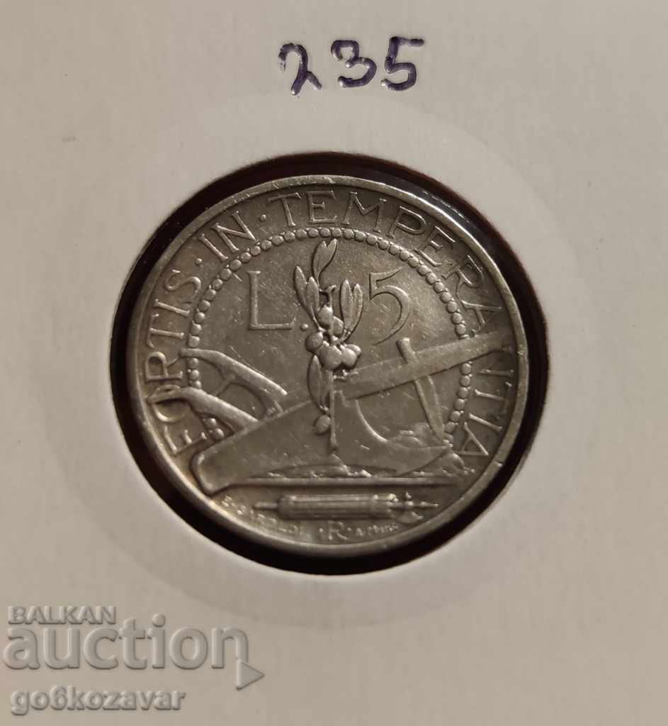 San Marino 5 lire argint 1932! Remiză mică Rar!