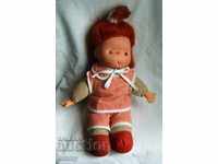 Стара детска играчка музикална кукла с ключ , 30 см