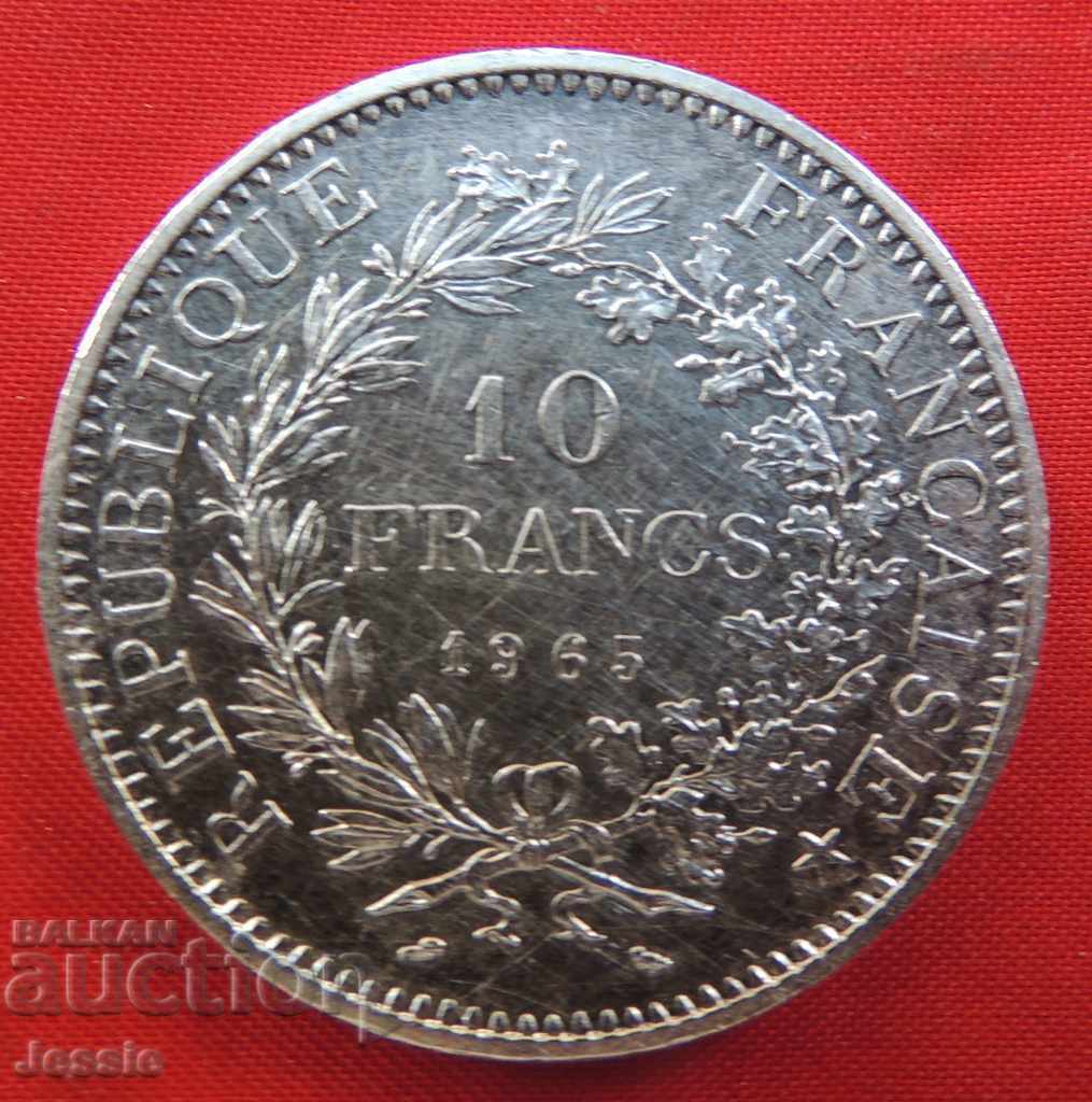 10 Франка 1965 Франция сребро - КАЧЕСТВО