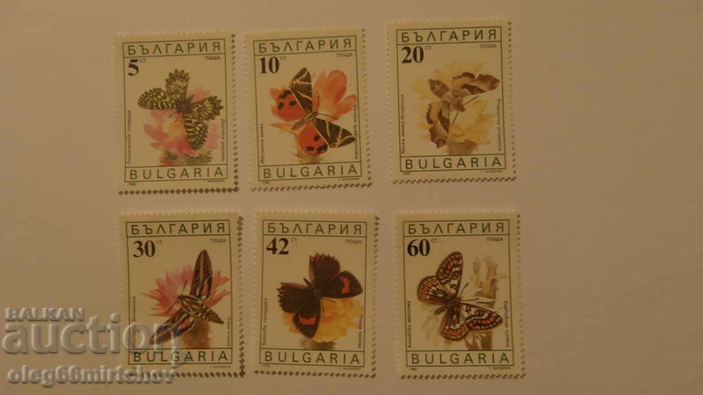 България 1990г. Пеперуди. чисти БК№3866/71