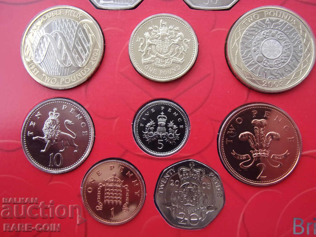 Livrarea RS (37) Marea Britanie-SET 2003 cu 10 monede.BZC