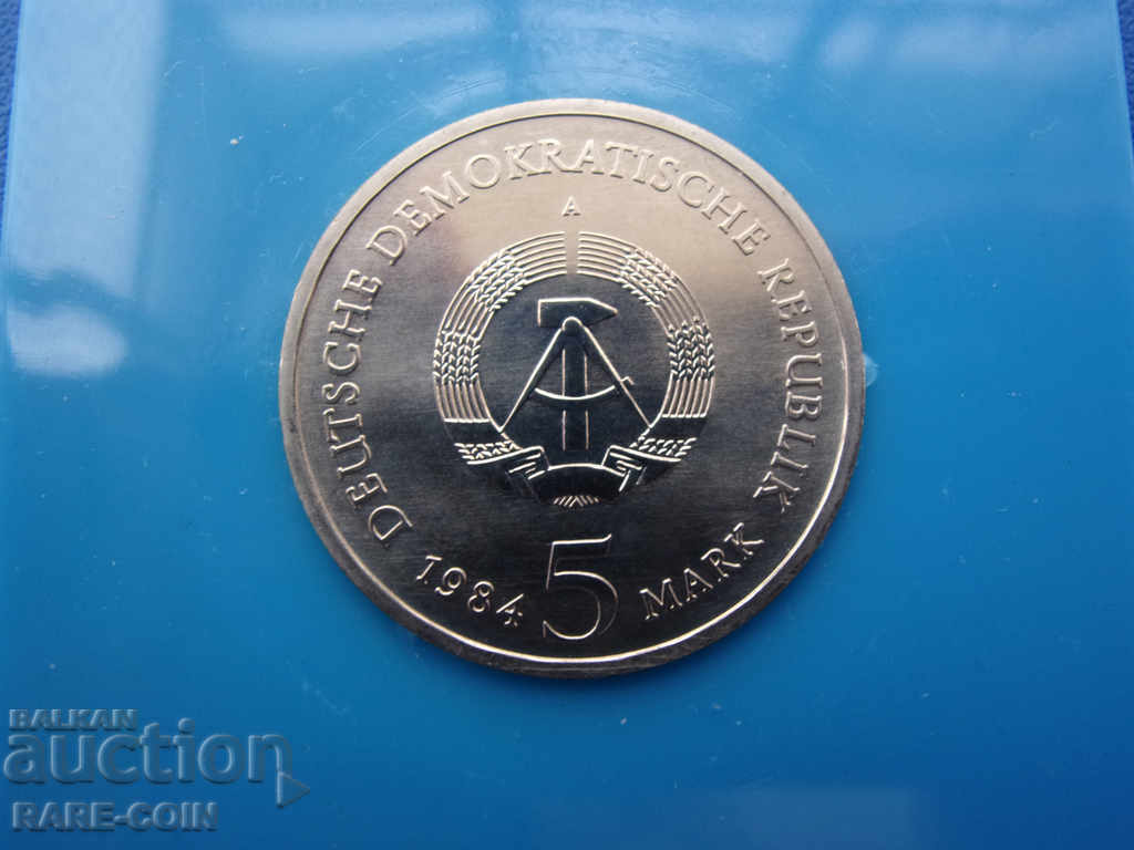 Licitație RS (37) Germania-GDR-5 mărci 1984-luciu BZC