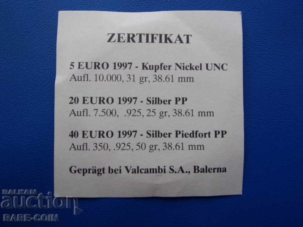 Livrarea RS (37) Liechtenstein - 20 euro 1997 - lucios mat