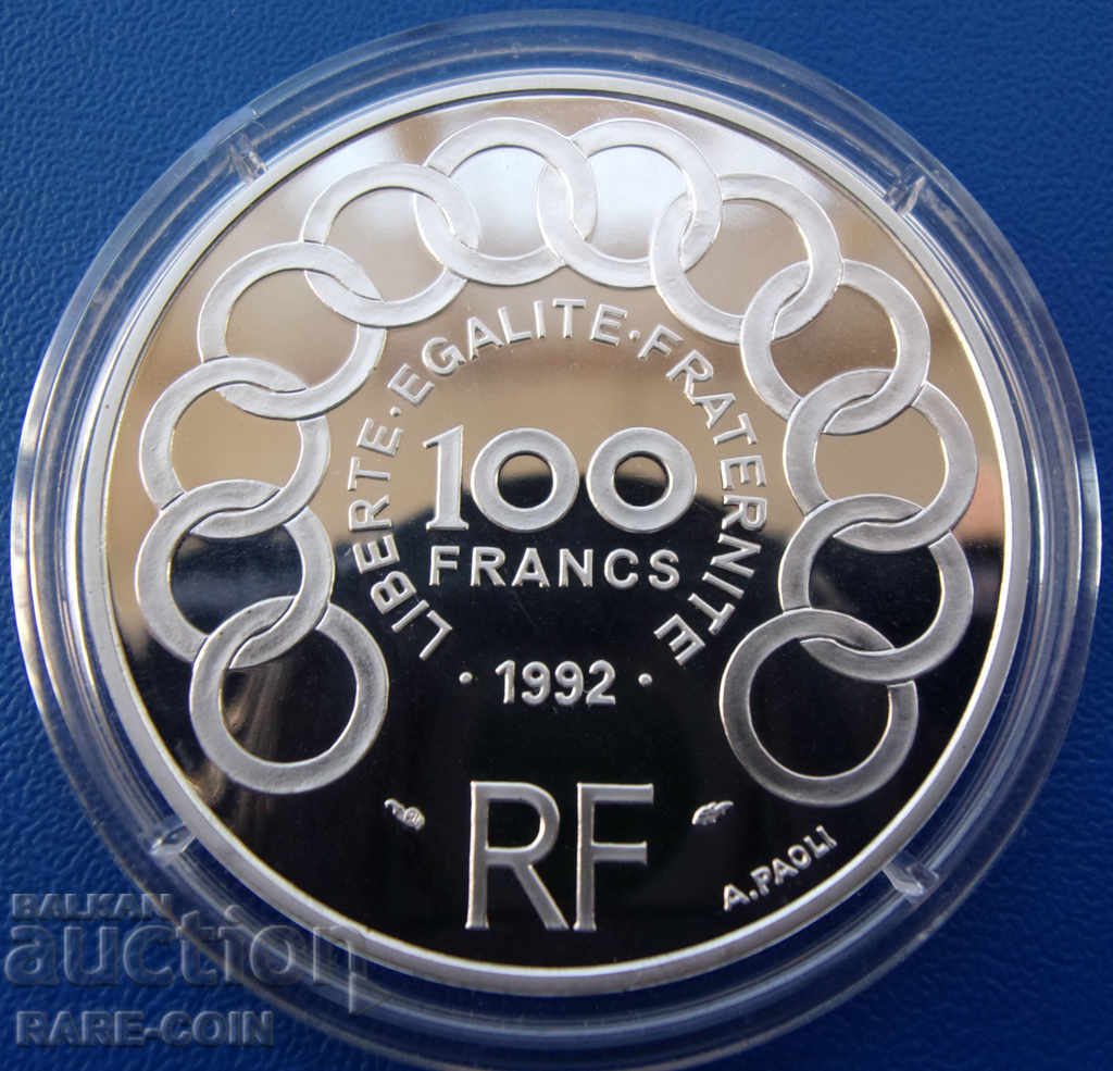 RS(37) Франция-Юбилейни-15 екю 1992-малък тираж и сребърна с цена € 46.02 | 90.01 лв.