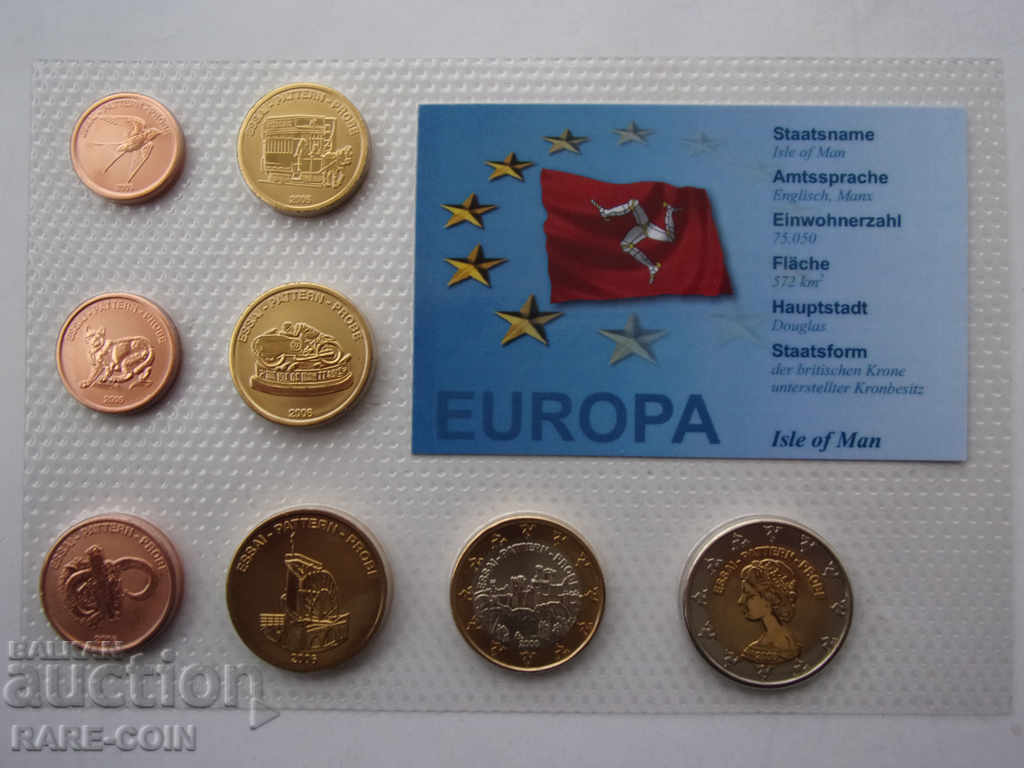 RS(37) остров Ман-СЕТ-Пробни евро монети 2006.БЗЦ