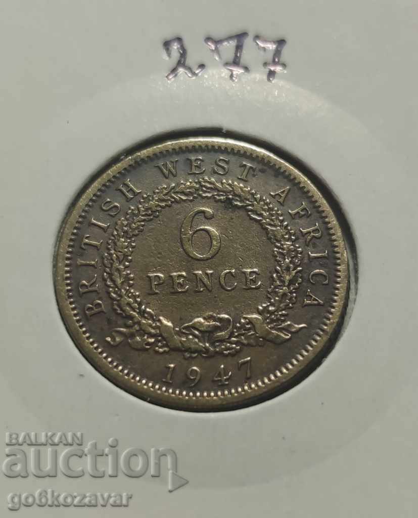 British West Africa 6 pence 1947