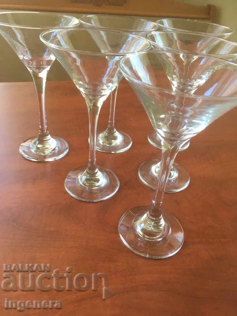 GLASS GLASS FOR MARTINI COCKTAILS CLASSIC-180 ML-6 PCS