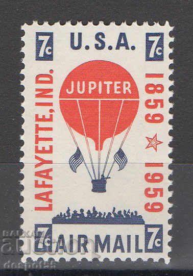 1959. САЩ. 100-годишнина на пощенския балон Юпитер.