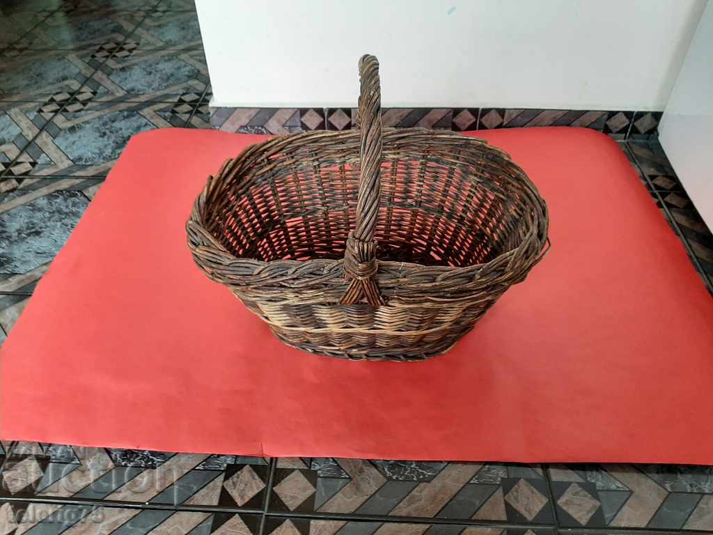 Old Retro Wicker / Willow Wooden Basket from the 1960s - 5 Old Retro Wicker / Willow Wooden Basket from the 1960s - 5