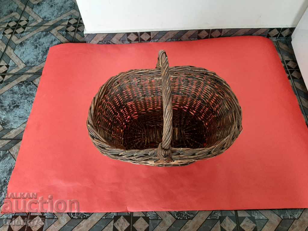 Old Retro Wicker / Willow Wooden Basket from the 1960s - 6 Old Retro Wicker / Willow Wooden Basket from the 1960s - 6