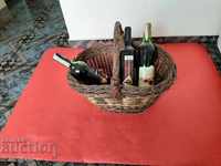 Old Retro Wicker / Willow Wooden Basket from the 1960s